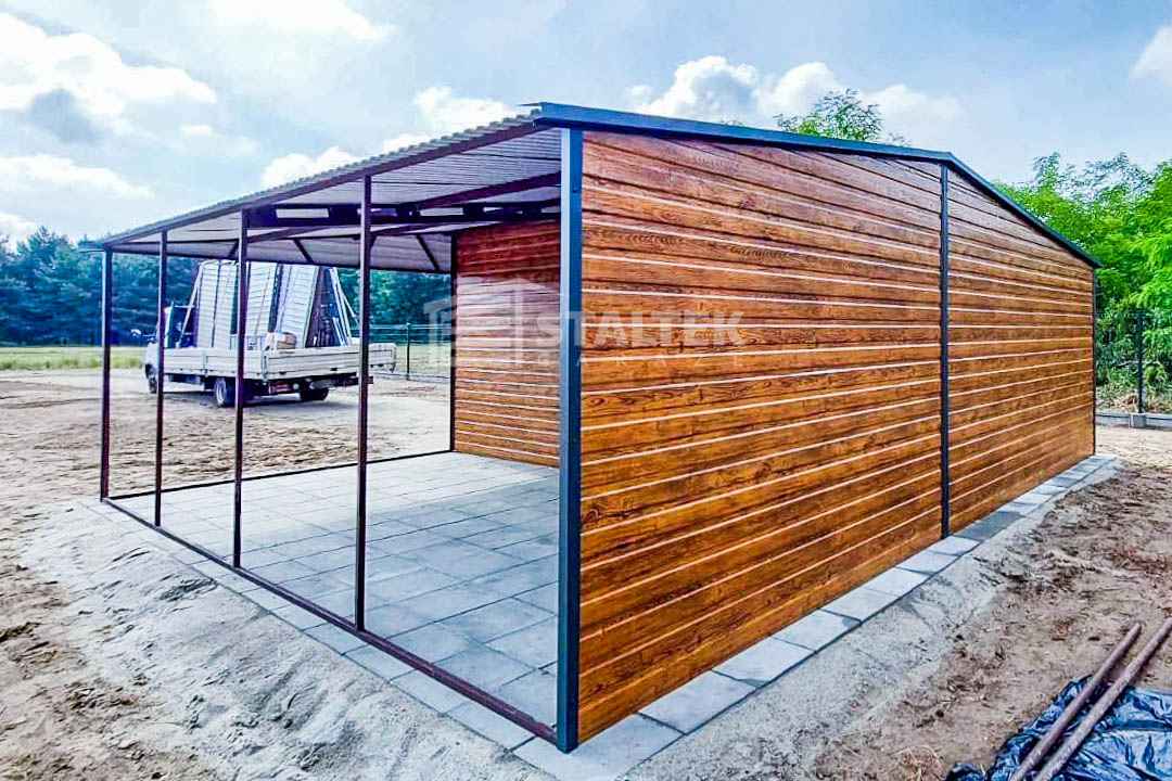 Garaż Blaszany 4x6m + Wiata 4x6m Brama Okno Drzwi dach ST136 Drawsko Pomorskie - zdjęcie 7