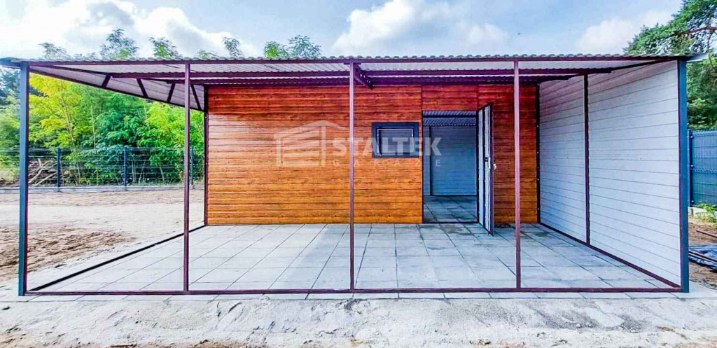 Garaż Blaszany 4x6m + Wiata 4x6m Brama Okno Drzwi dach ST136 Drawsko Pomorskie - zdjęcie 9