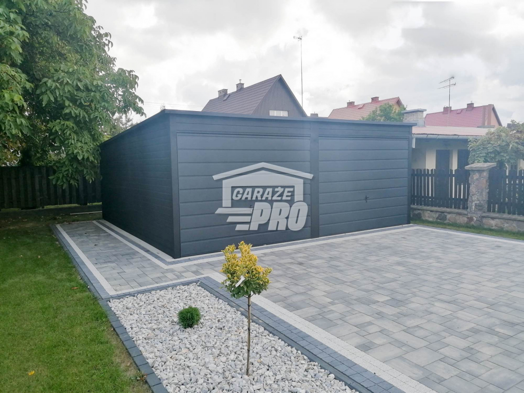 Garaż blaszany 6x5  Brama uchylna x2  antracyt spad w tył  GP124 Nowogard - zdjęcie 3