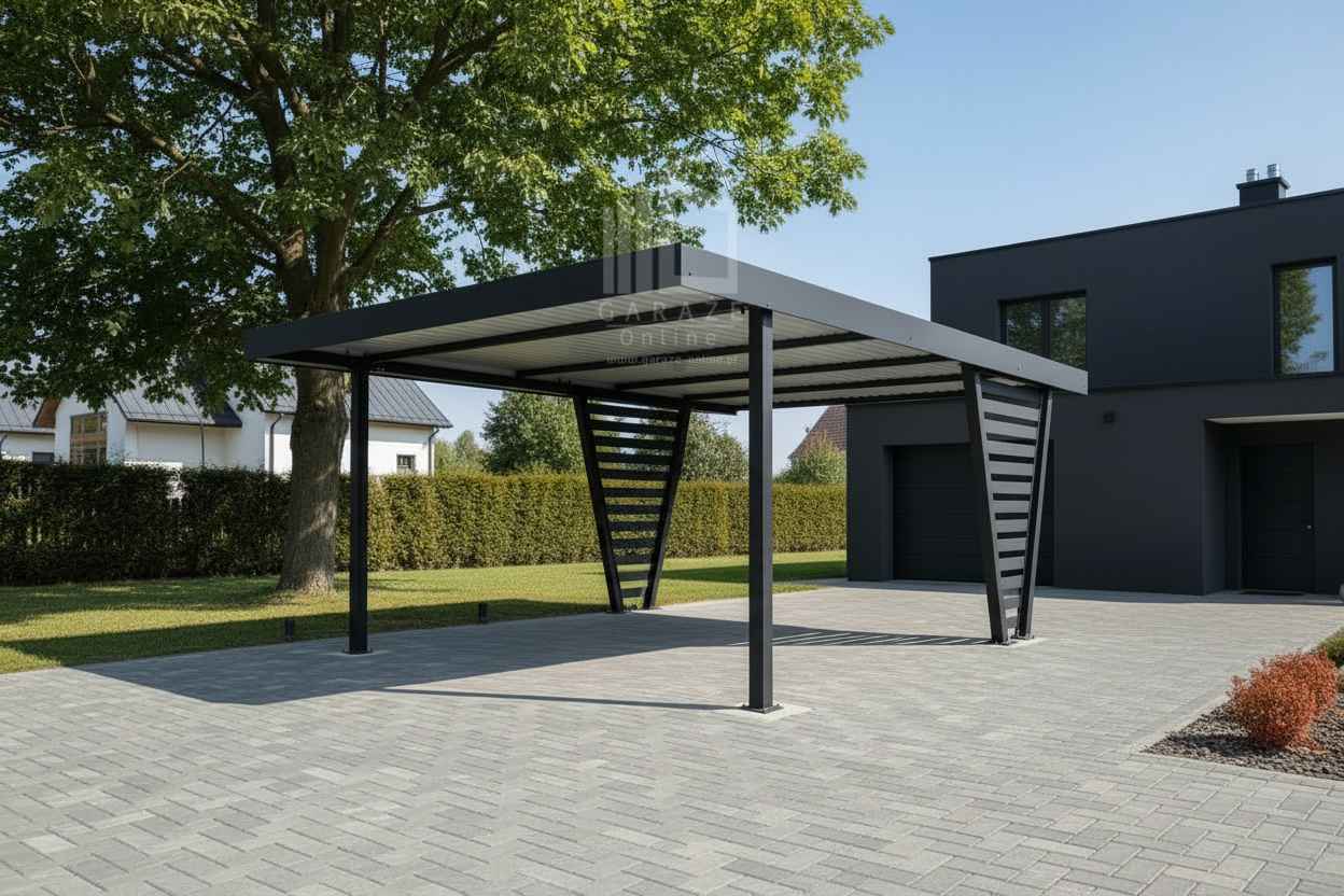 Carport V PREMIUM 4,5x4,5m Wypełnienie panelami Wiata  ID1183 Rawa Mazowiecka - zdjęcie 2