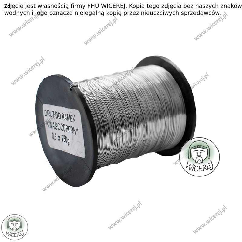 Drut pszczelarski do ramek 0,3mm - 0,25kg Nierdzewny ramki ule Jaśliska - zdjęcie 1