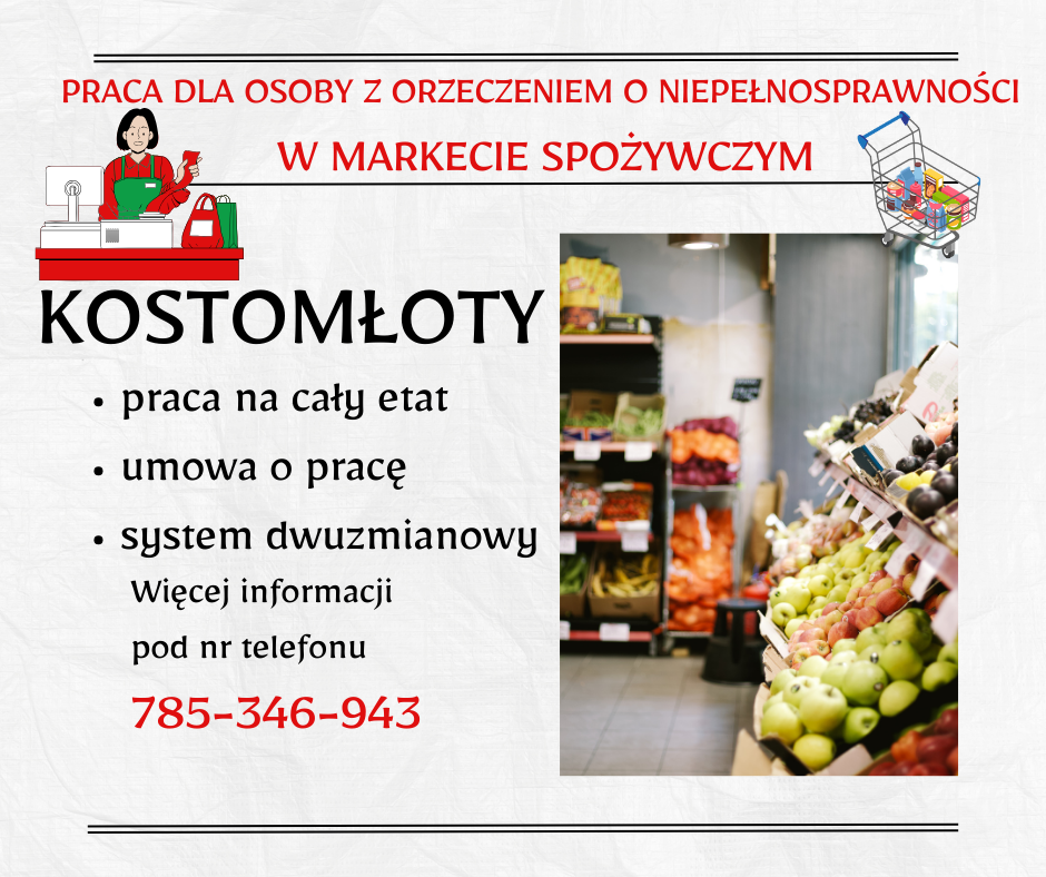 Praca dla os. z orzecz., Dino Polska S.A., Kostomłoty Kostomłoty - zdjęcie 1