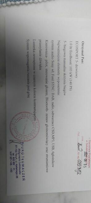 Sprzedam FORD ECOSPORT, biały,rok 2017, poj 0.998ccmmoc140 KM Toruń - zdjęcie 7