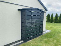 Wiata śmietnikowa 1,5x0,5m antracyt - dach dwuspadowy GP570 Rawa Mazowiecka - zdjęcie 3