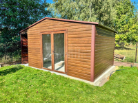 Schowek domek ogrodowy 5,5x4m wiata 0,5m drzwi szklane PCV dach TS1205 Nysa - zdjęcie 4