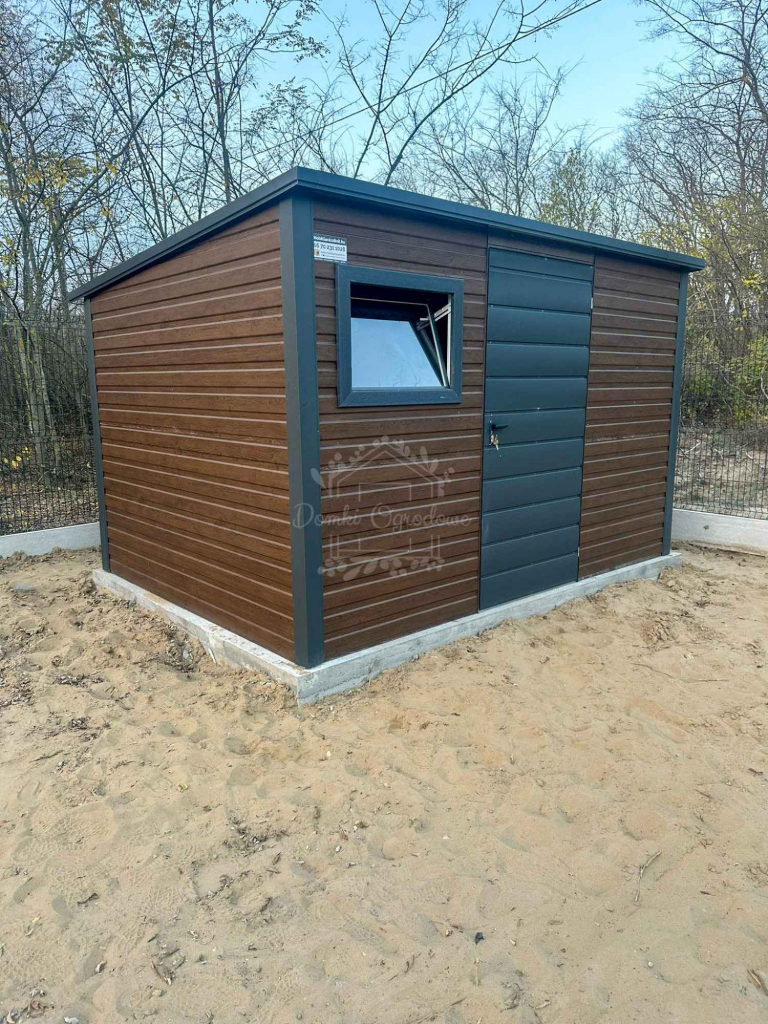 Schowek Domek ogrodowy 3,5x2,5m okno  drewnopodobny  spad w tył ID779 Legnica - zdjęcie 5