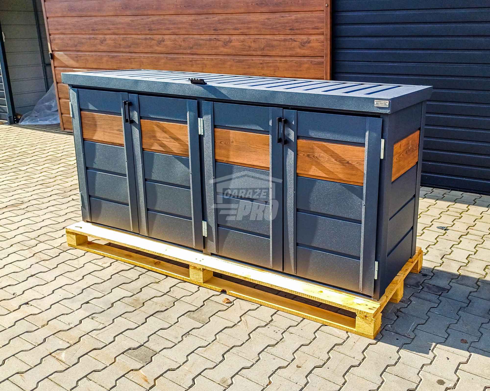 Zabudowa koszy na śmieci wiata obudowa 235x65x110 cm 4x120L GP515 Radom - zdjęcie 6