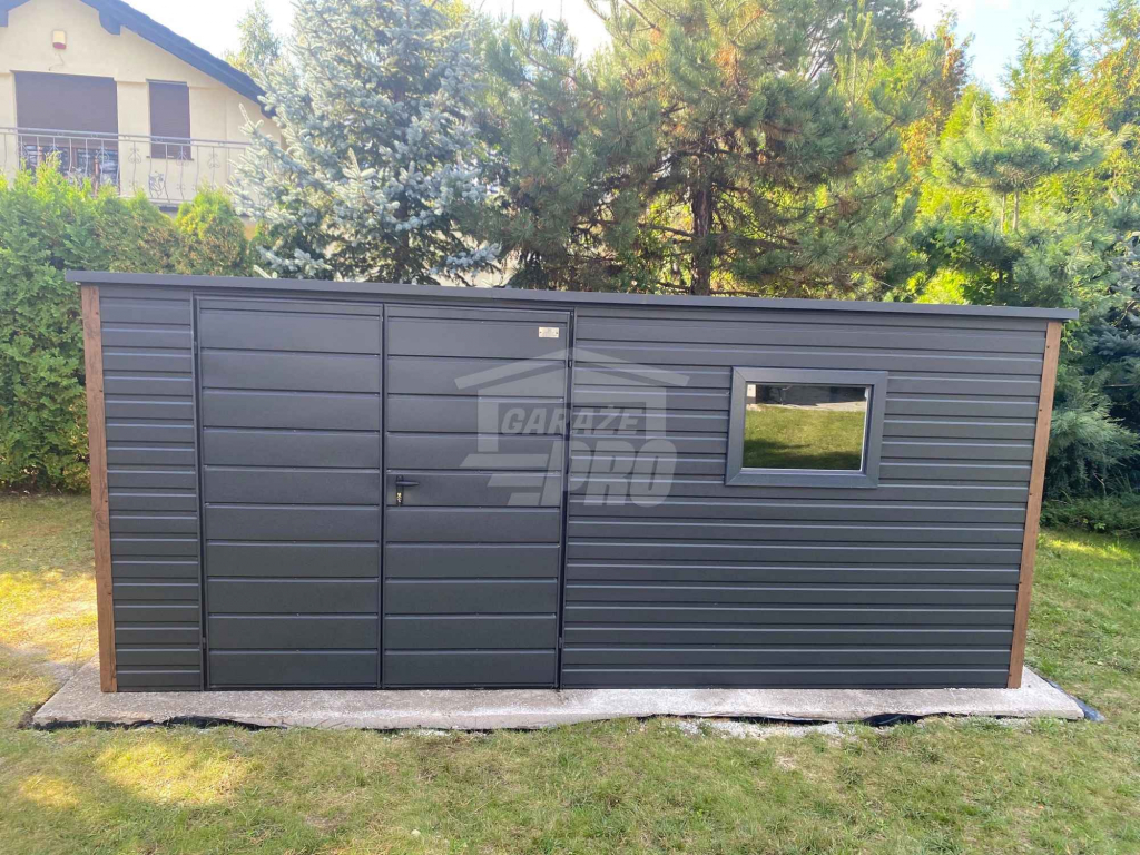 Schowek - domek ogrodowy 5x3m brama dwuskrzydłowa 2x okno dach GP651 Śródmieście - zdjęcie 4