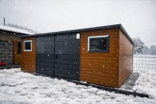 Domek ogrodowy narzędziowy 6×3 Złoty Dąb + Ciemny Grafit MAT PREMIUM