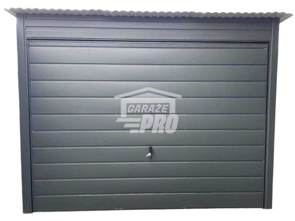Garaż blaszany 3x6,5 brama uchylna antracyt Dach spad w tył GP243 Inowrocław - zdjęcie 1
