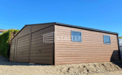 Garaż blaszany 8x6m 2x Brama drzwi 2x okno drewnopodobny Dach ST175 Łomża - zdjęcie 3