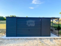 Garaż blaszany 5x6m - wiata 1m - brama - antracyt - dach GP655 Grudziądz - zdjęcie 4