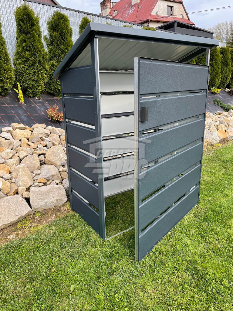 Wiata śmietnikowa spad tył 1x0,5m antracyt Schowek ogrodowy GP154 Białołęka - zdjęcie 1