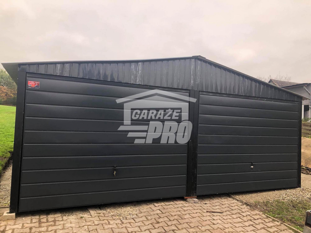 Garaż blaszany 6x6 Czarny Dach dwuspadowy - wolnostojący GP149 Zabagnie - zdjęcie 3