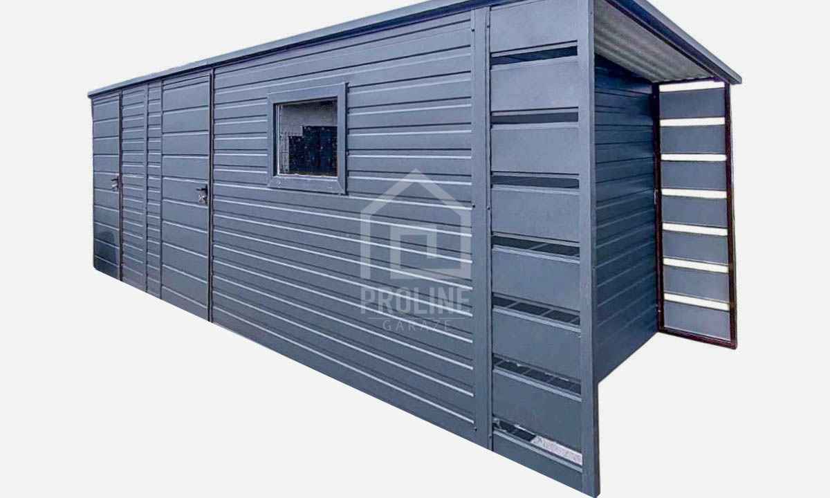 Schowek Domek Ogrodowy 5x2m +Wiata0,5m 2x Drzwi Okno spad w tył PLG158 Nowogard - zdjęcie 1