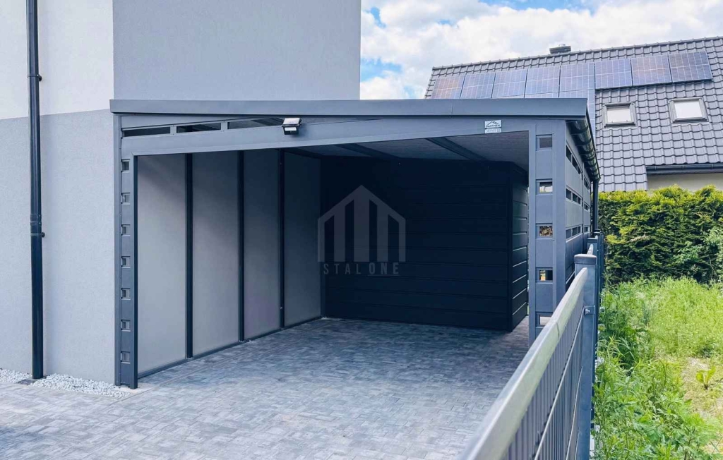 Carport wiata samochodowa 3,5x6 m  drzwi okno dach SO217 Wisła - zdjęcie 4