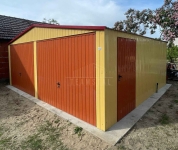 Garaż blaszany 7x6m 2x brama uchylna drzwi okno dach TS1322 Zgorzelec - zdjęcie 4