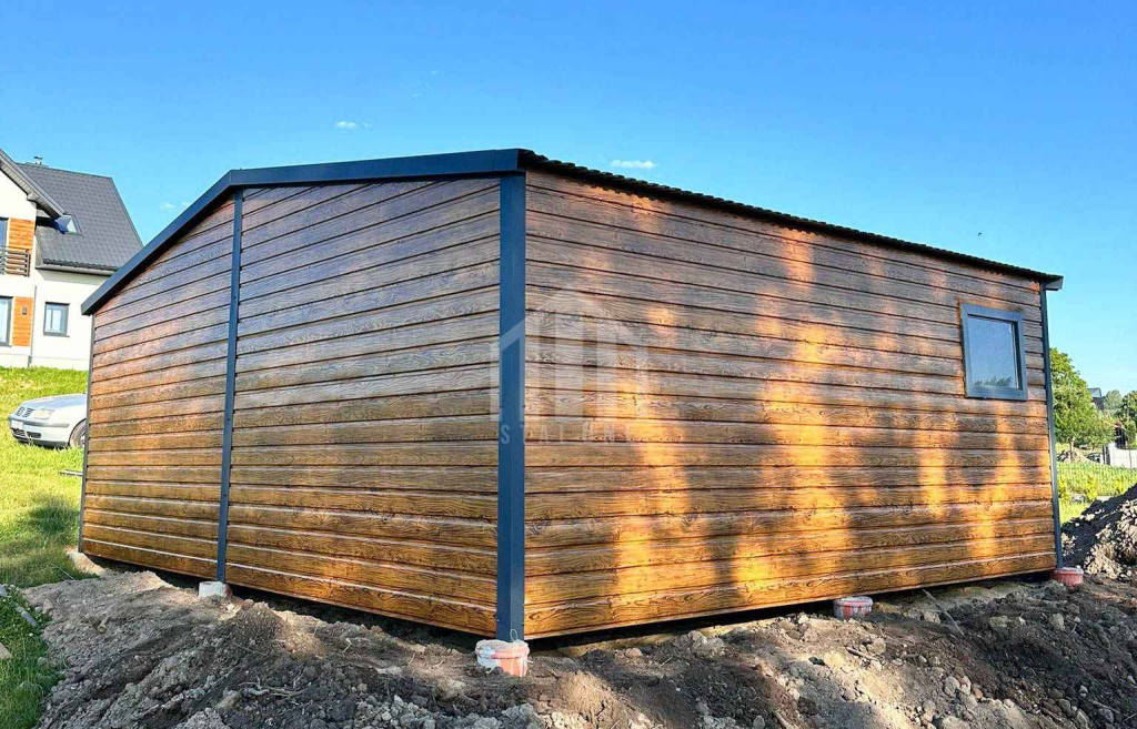 Garaż blaszany 6x5m -  2x brama uchylna - okno - antracyt SO124 Siedlce - zdjęcie 4