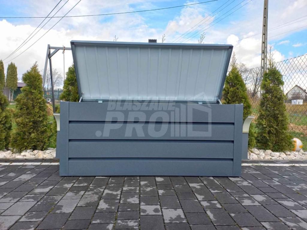 Skrzynia ogrodowa metalowa kufer 150x60x70cm  antracyt GP350 Toruń - zdjęcie 11