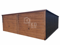 Garaż Blaszany 6x6 - 2x Brama - Jasny orzech - Drewnopodobny TKD99 Toruń - zdjęcie 1