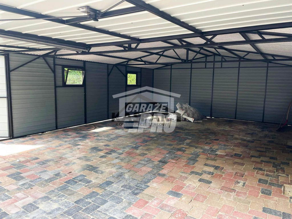 Garaż blaszany 6x9 drewnopodobny  Dach dwuspadowy Blachodachówka GP126 Nowy Sącz - zdjęcie 5