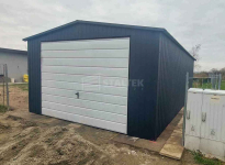 Garaż blaszany 4,5x5m - brama uchylna - antracyt - biały - dach ST242 Katowice - zdjęcie 2