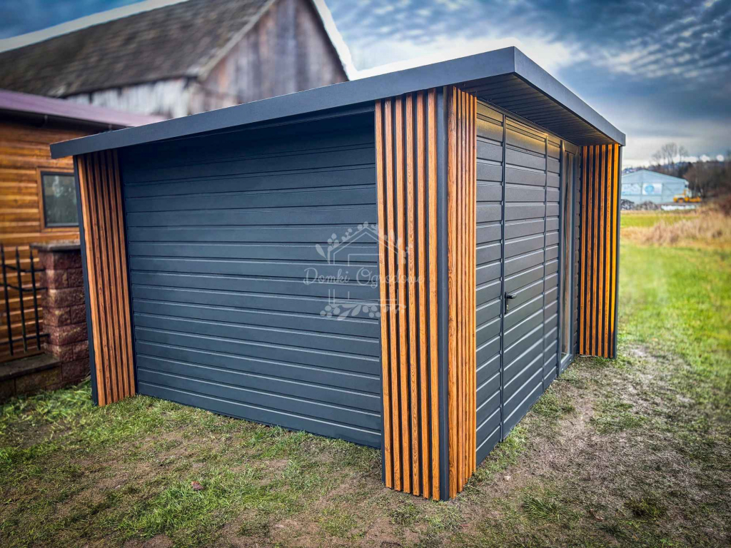 Schowek  Domek ogrodowy PREMIUM 3x3m + wiata Dekor  Antracyt  ID904 Szczecin - zdjęcie 4