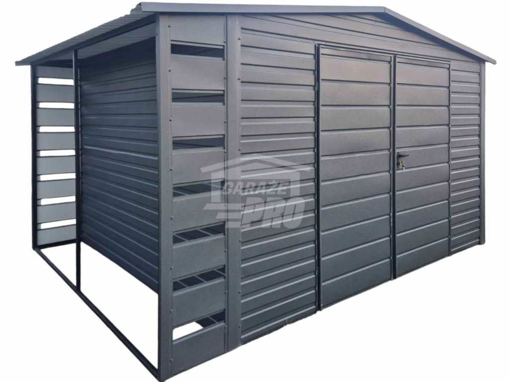 Schowek - domek ogrodowy  4x3,5 + wiata 0,5m Brama Dach GP602 Lidzbark Warmiński - zdjęcie 1