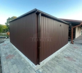Garaż blaszany 5x5m - brama dwuskrzydłowa  dach rynna TS1307 Międzyrzecze - zdjęcie 5