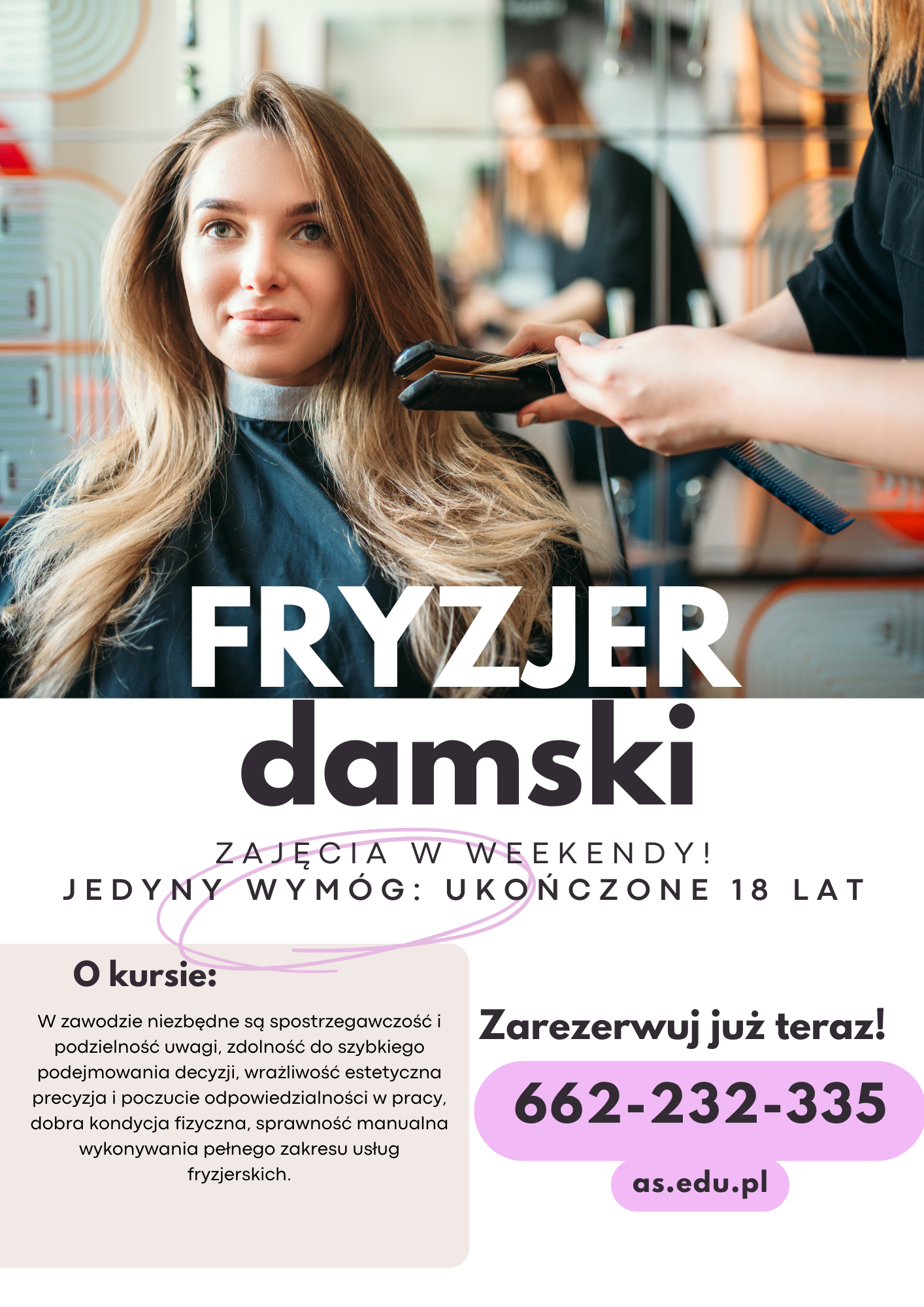 Kurs Fryjzer Damski - praktyczna nauka zawodu w ROK! Suwałki - zdjęcie 1