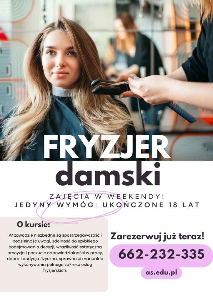 Kurs Fryjzer Damski - praktyczna nauka zawodu w ROK! Suwałki - zdjęcie 1