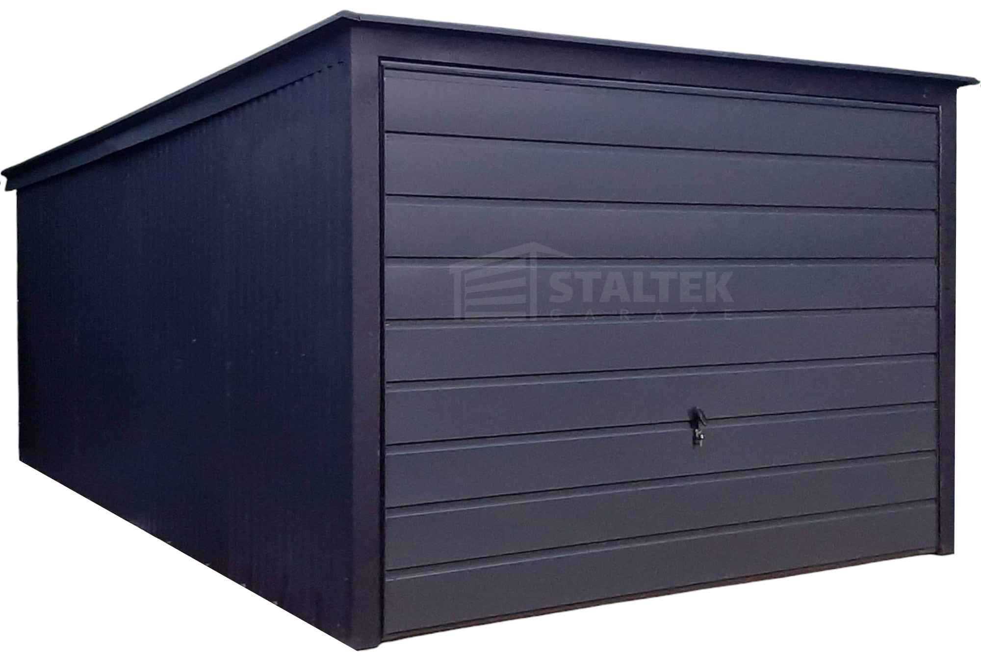 Garaż blaszany 3x5 - Brama uchylna - antracyt - dach spad w tył ST122 Katowice - zdjęcie 1