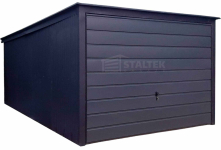 Garaż blaszany 3x5 - Brama uchylna - antracyt - dach spad w tył ST122