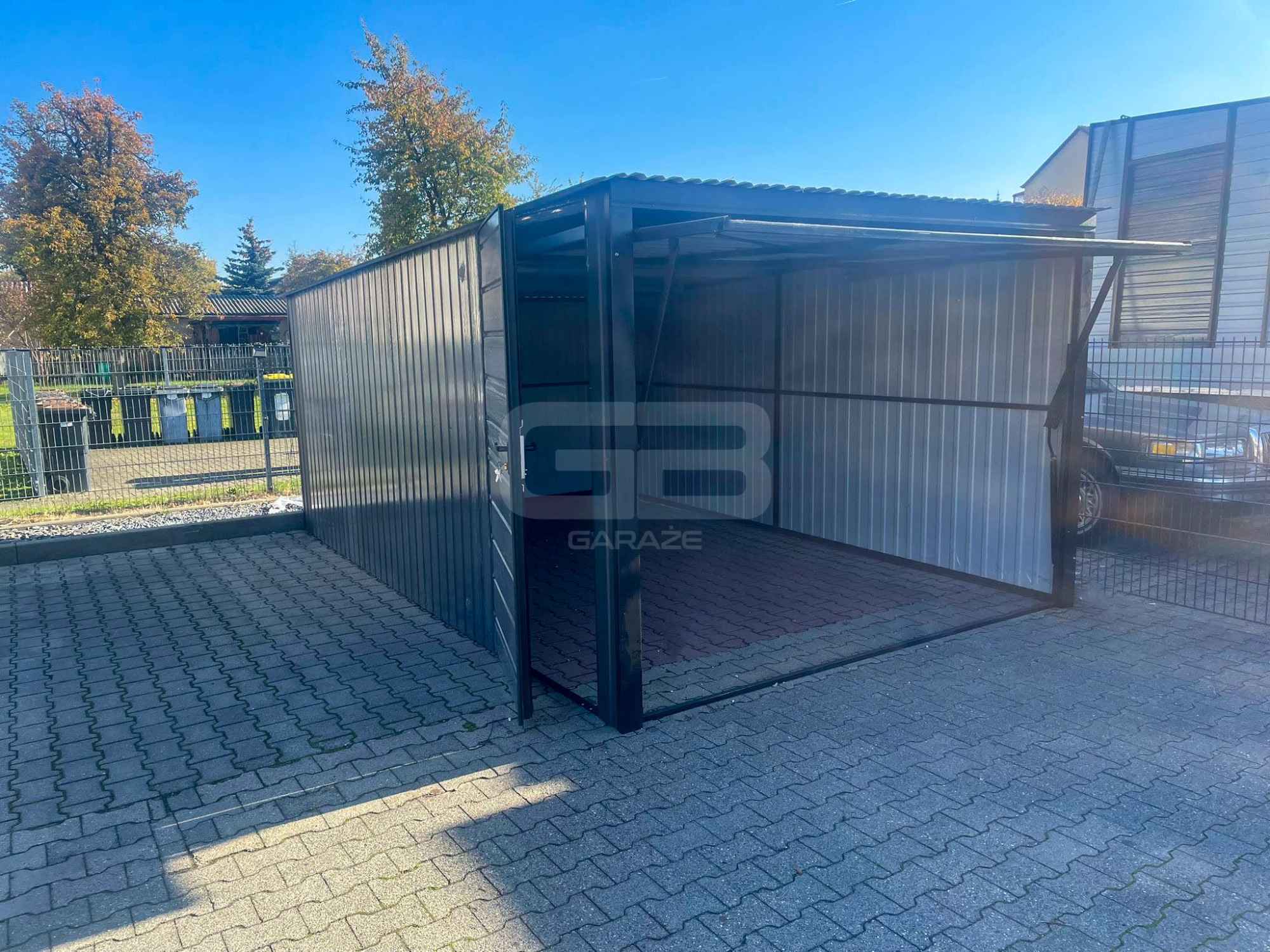 Garaż blaszany 3x5m - Brama uchylna - drzwi - antracyt - dach GB145 Olsztyn - zdjęcie 2