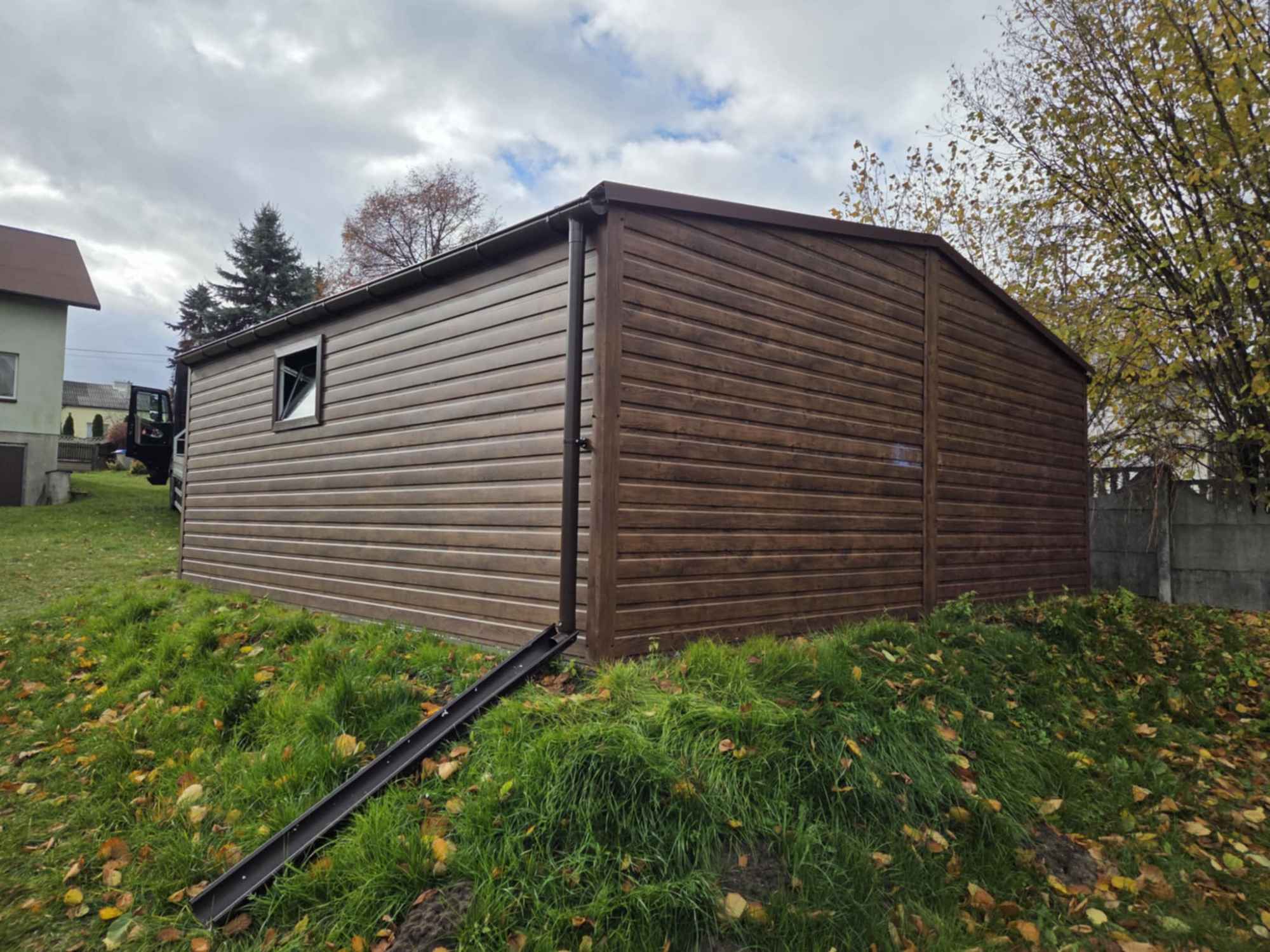 Garaż Blaszany dwustanowiskowy 6x5.8 Ciemny Orzech PRODUCENT Terespol - zdjęcie 4