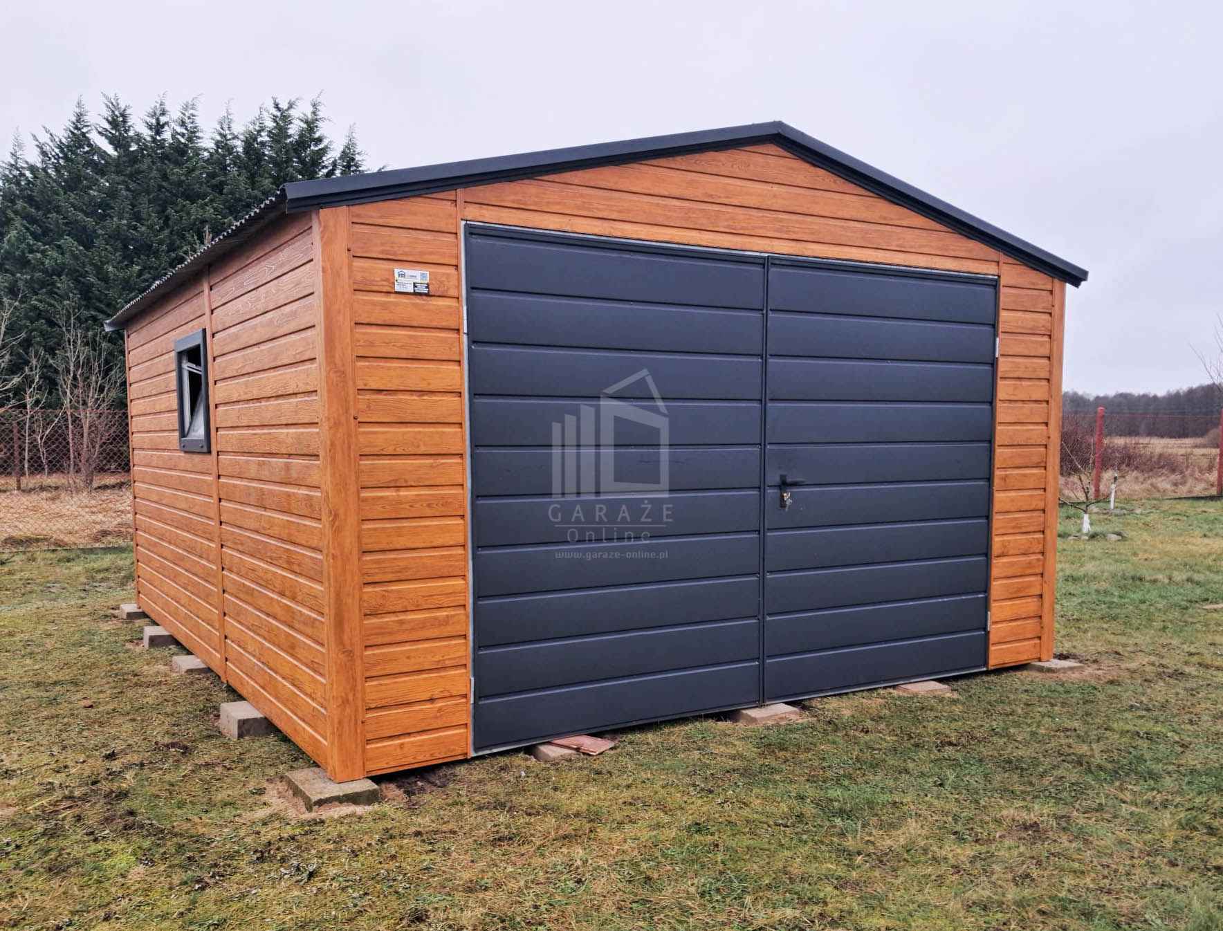 Garaż blaszany 4x5m - brama dwuskrzydłowa okno dach dwuspadowy ID981 Łańcut - zdjęcie 5