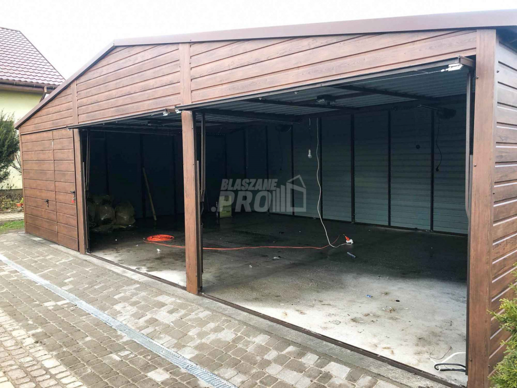 Garaż blaszany 9x6 3x Brama drzwi drewnopodony  Dach dwuspadowy GP143 Morąg - zdjęcie 8