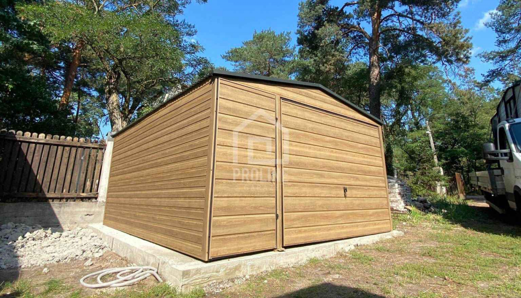 Garaż Blaszany 4x5m - Brama uchylna - drzwi - dach dwuspadowy PLG161 Płock - zdjęcie 3