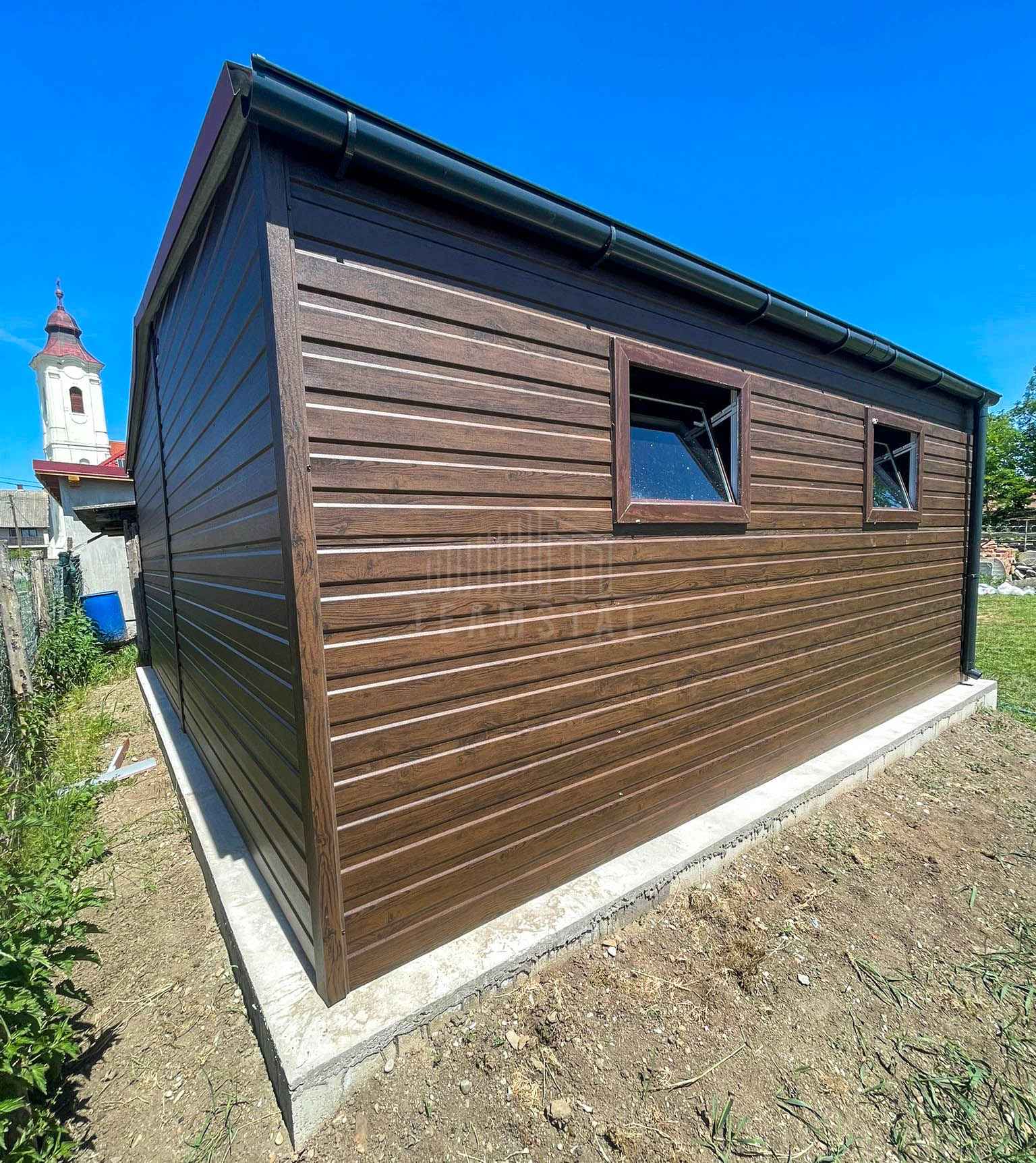 Garaż blaszany 6x6 - brama uchylna - drzwi 2x okno dach rynny TS1317 Nowy Dwór Mazowiecki - zdjęcie 2