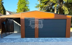 Garaż blaszany 5x6 m + wiata 2x6 m brama drzwi okno rynny dach GP768 Toruń - zdjęcie 3