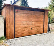 Garaż blaszany 4x6 Brama + drzwi Drewnopodobny  Dach spad w tył GP113 Jastrowie - zdjęcie 5