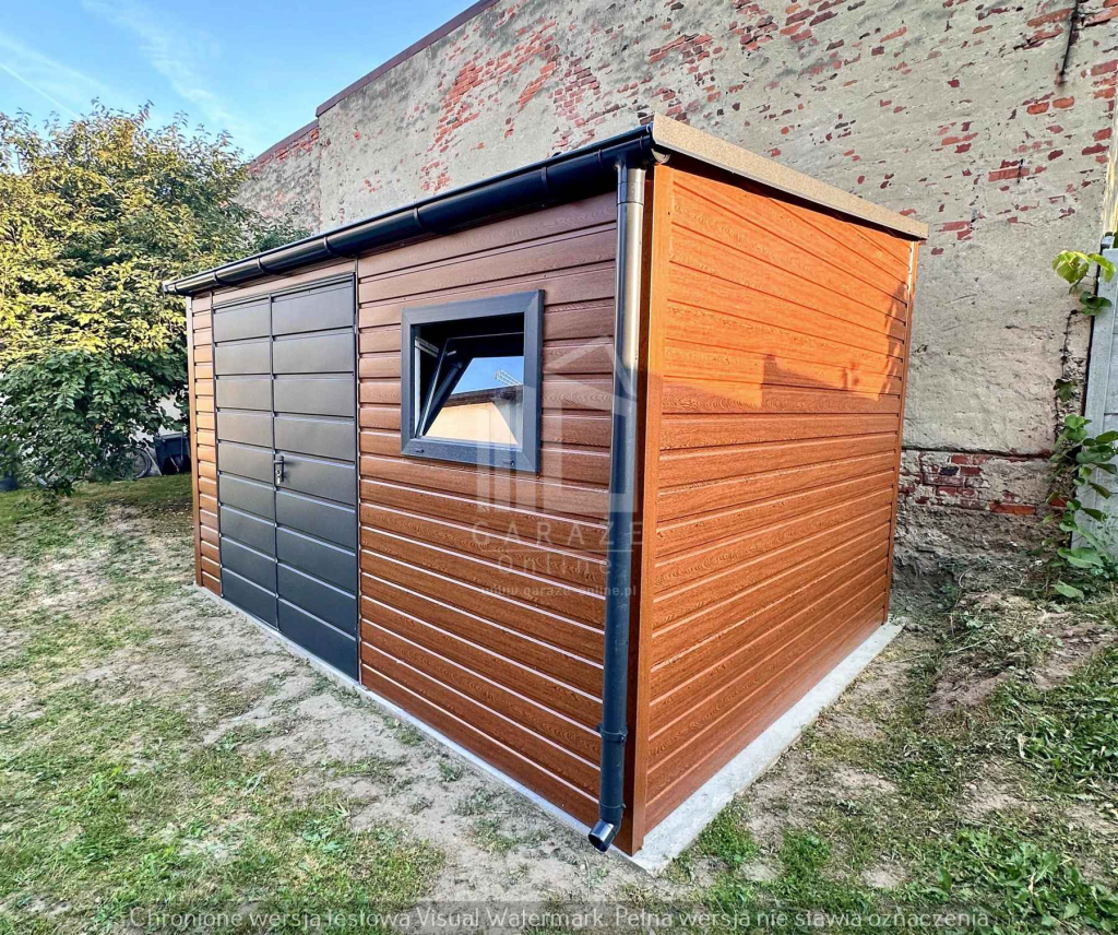 Schowek domek ogrodowy 4x2m brama dwuskrzydłowa okno rynna dach ID1076 Otwock - zdjęcie 5