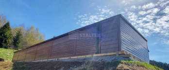 Garaż blaszany 18x5m 6x brama uchylna 2x drzwi rynna spad ST234 Września - zdjęcie 7