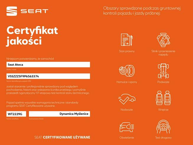 Seat Ateca VAT 23% Style 1.5TSI 150KM DSG 2023 r. salon PL, FullLink Myślenice - zdjęcie 2