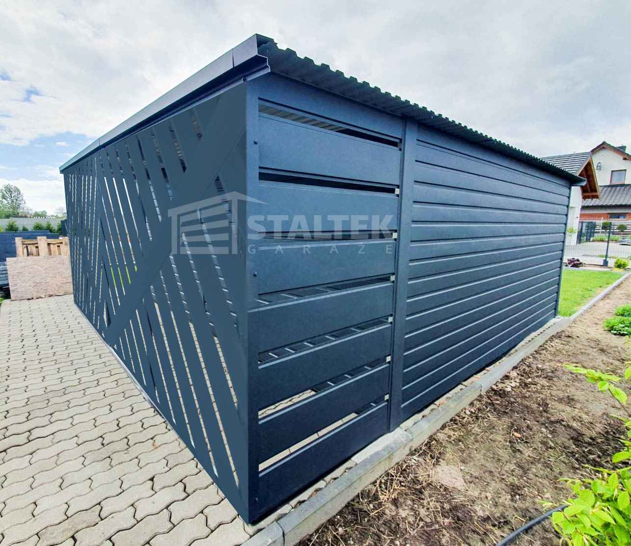 Schowek Domek Ogrodowy 4x4m Wiata 1x4m Panele Verona Brama Dach ST181 Biała Podlaska - zdjęcie 3