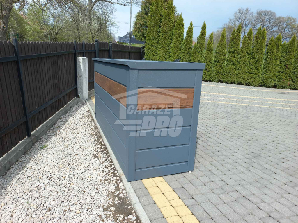 Zabudowa koszy obudowa kubłów 275x80x120cm 4x240L+ ciemny orzech GP337 Gdynia - zdjęcie 5