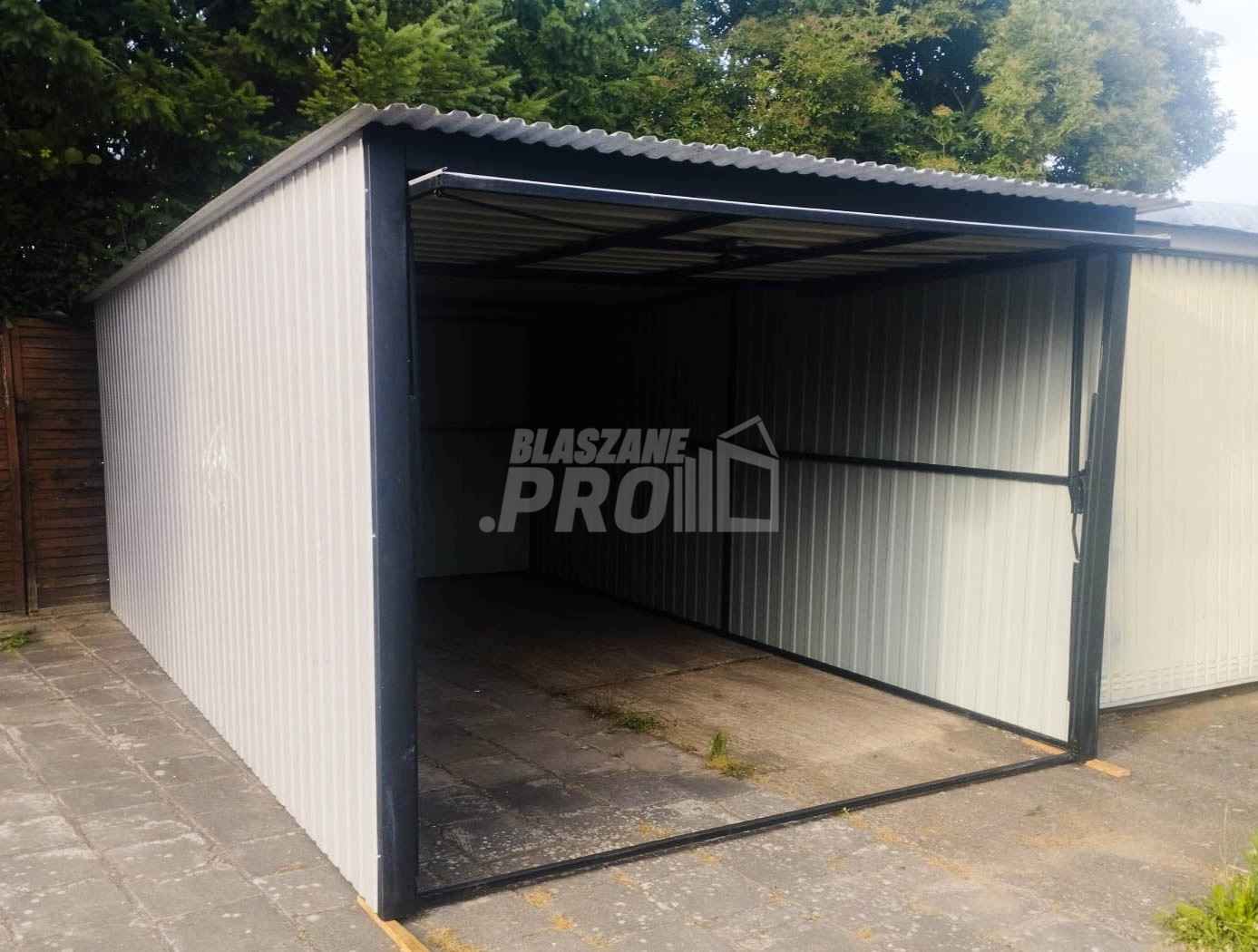 Garaż blaszany 3x5 Brama  Uchylna - Biały  - Dach spad w tył GP169 Białogard - zdjęcie 3