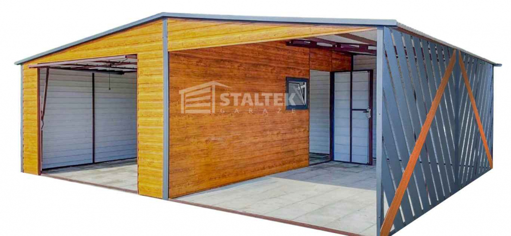 Garaż Blaszany 4x6m + Wiata 4x6m Panele Verona Brama Okno Drzwi  ST138 Rawa Mazowiecka - zdjęcie 1