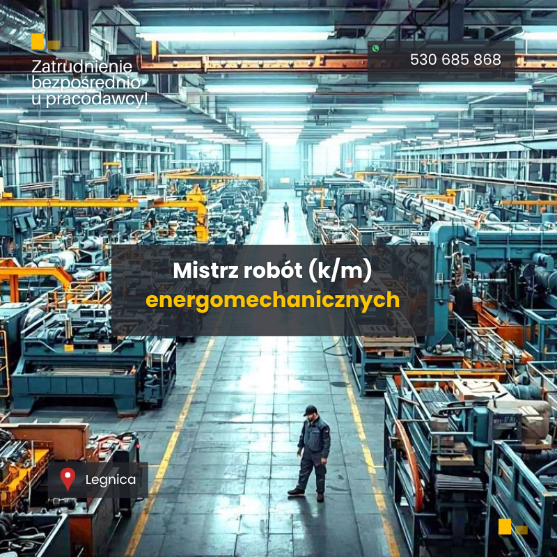 Energomechanik / Elektromechanik  - Brygadzista (k/m) Legnica - zdjęcie 1