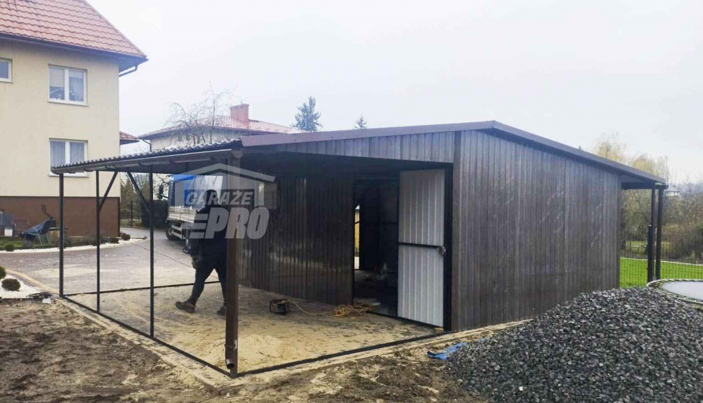 Garaż Blaszany 4x6 + 2x Wiata 4x6 -1,5x6  Blachodachówka Rynny GP253 Gorzów Wielkopolski - zdjęcie 4